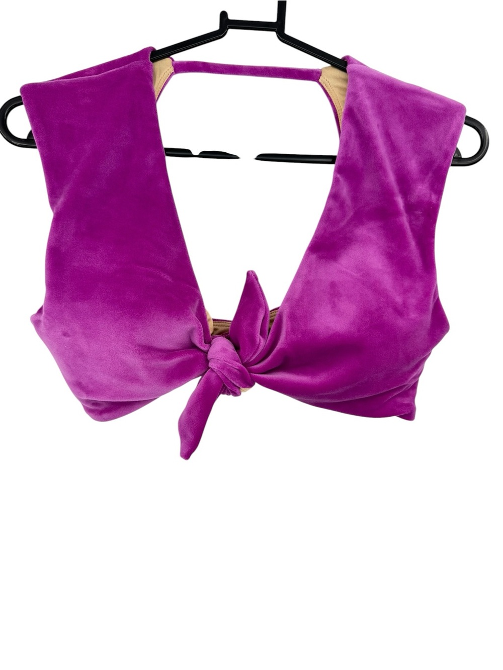 Niyama Sol Velour Purple Velvet Knotty Sports Bra Crop Top L/XL - Picture 1 of 6